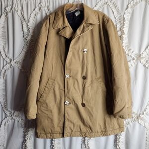 Vintage 90s Y2K Diesel Double Breasted Tan Lined Coat Jacket sz L